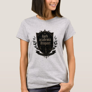 Camiseta Dark Academia Dropout — Gothic Crest Heraldic Art 