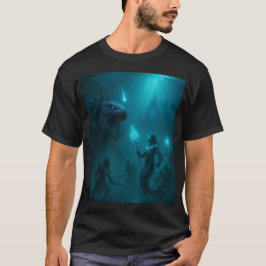Camiseta Dark Aquatic Warrior & Sea Beast Fantasy Art