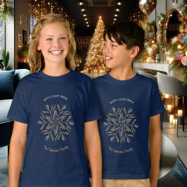 Camiseta Dark Blue & Gold Midnight Sparkle Stars New Year
