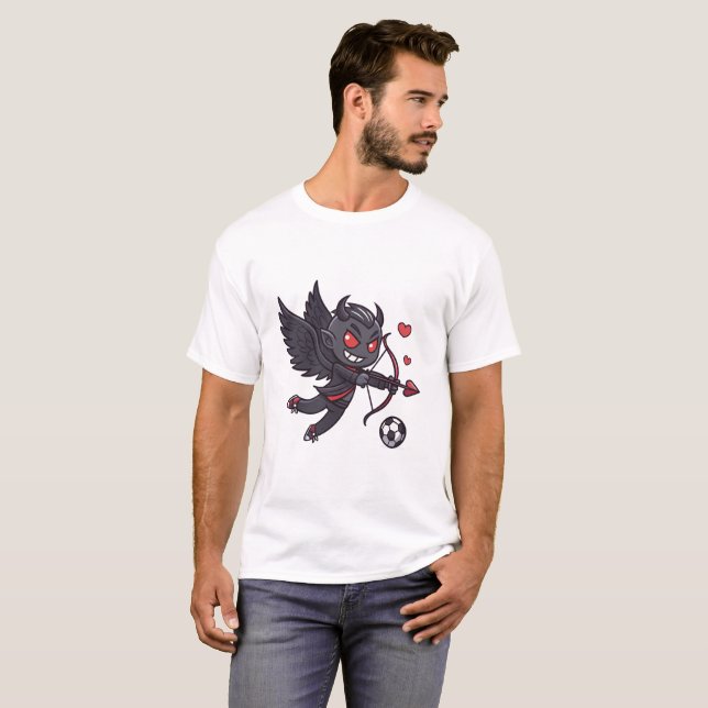 Camiseta Dark Cupid Soccer Player - Anti-Valentine's Day (Anverso completo)