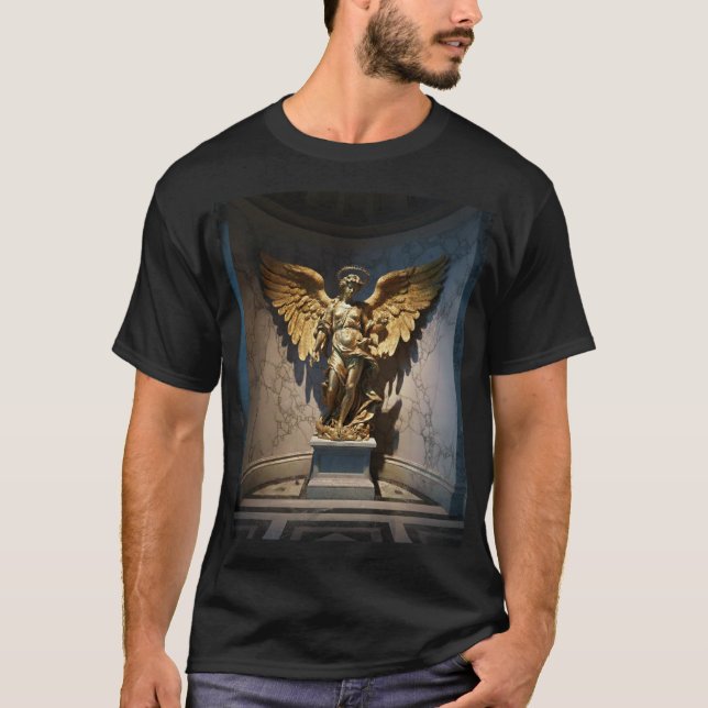 Camiseta Dark Fallen Angel Statue\Gothic Cathedral T-Shir (Anverso)