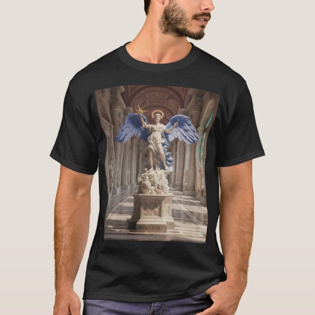 Camiseta Dark Fallen Angel Statue\Gothic Cathedral T-Shir (Anverso)