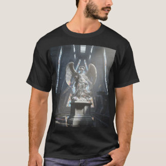Camiseta Dark Fallen Angel Statue\Gothic Cathedral T-Shir