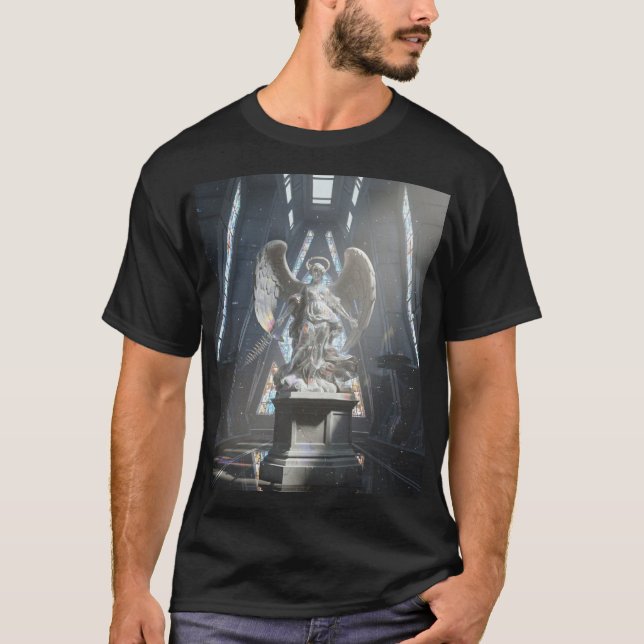 Camiseta Dark Fallen Angel Statue\Gothic Cathedral T-Shir (Anverso)