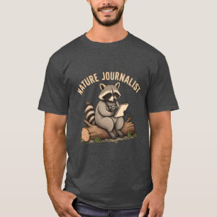 Camiseta Dark Heather Nature Journalist Mapache