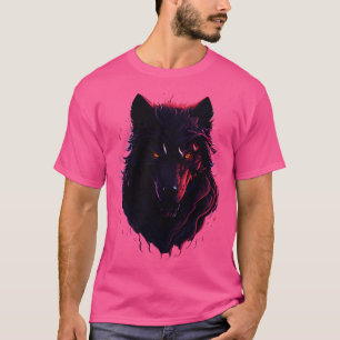Camiseta Dark Magic Fantasy Intricar Wolf Face T Design en
