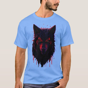 Camiseta Dark Magic Fantasy Intricar Wolf Face T Design en
