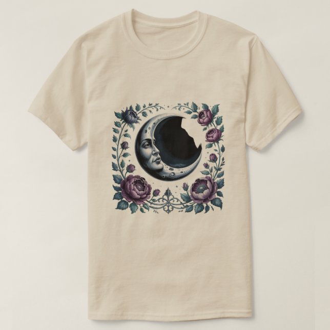 Camiseta Dark Moon Garden – Mystical Gothic Night Art (Diseño del anverso)