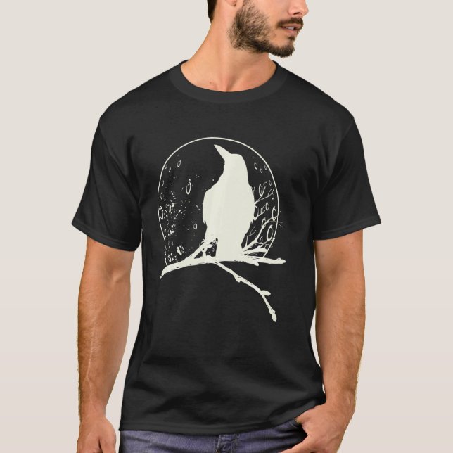Camiseta Dark Raven Silhouette Gift diseño para Crow Raven  (Anverso)