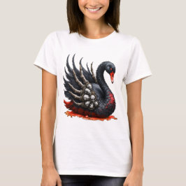 Camiseta Dark Swan of Bones – Gothic Elegance 