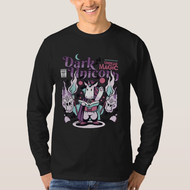 Camiseta Dark Undead Black Magic Funny Goth Unicorn (Anverso)