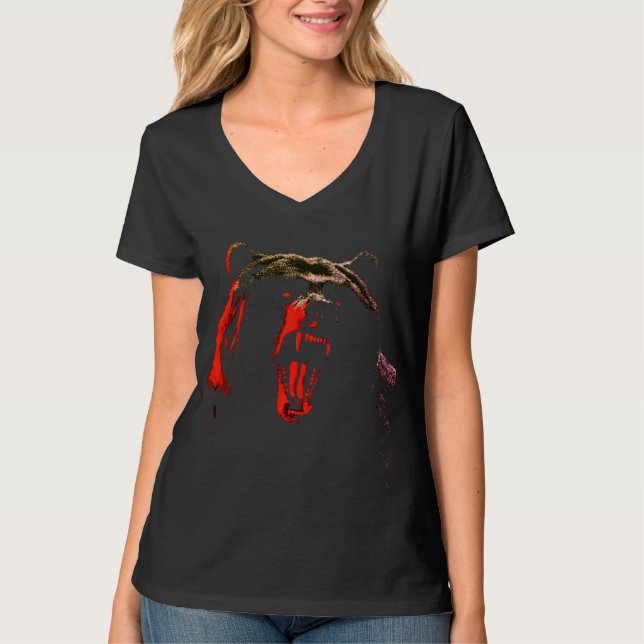 Camiseta Dark Wild Bear Portrait in Dramatic Lighting (Anverso)
