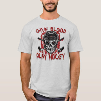 Camiseta Darle el juego de sangre al hockey negro