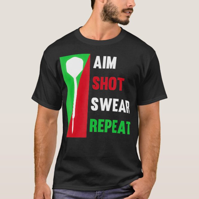 Camiseta Dars Aim Shoot Swear Repetir el tablero (Anverso)