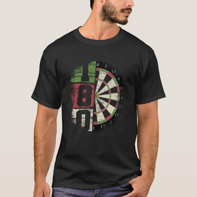 Camiseta Dart 180 dartboard dartboard dart retro 1 (Anverso)