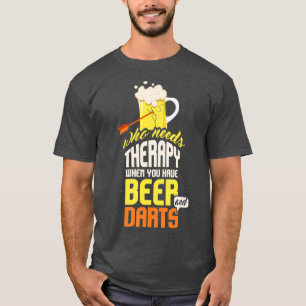 Camiseta Dart Arrojando A Dardos Y Cerveza Que Me Encantan