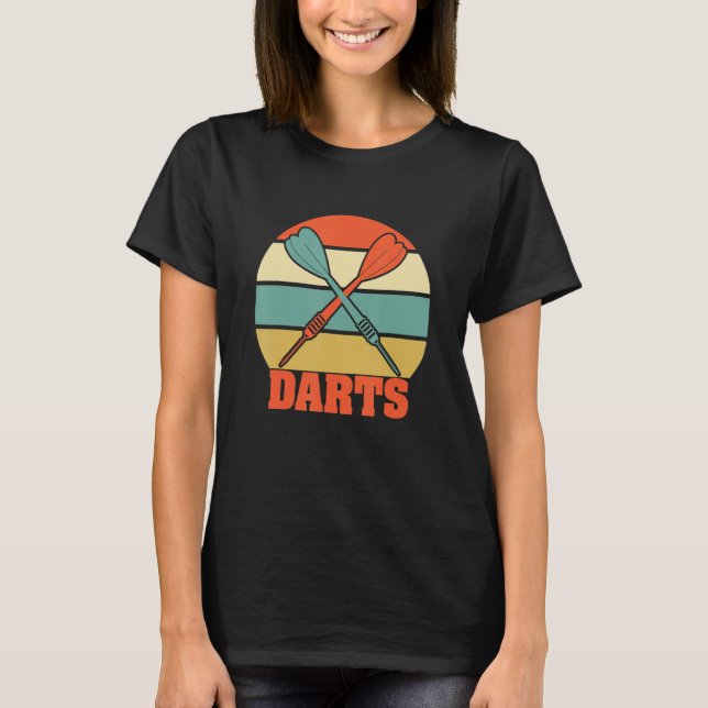 Camiseta Dart Arrows Funny Dart Player Retro Sunset (Anverso)
