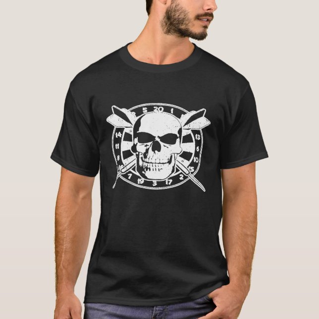 Camiseta Dart - Darts Skull Dartboard (Anverso)
