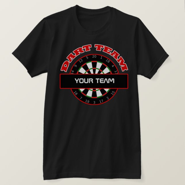 Camiseta Dart Team Dartboard Mens Black T-shirt (Anverso del diseño)