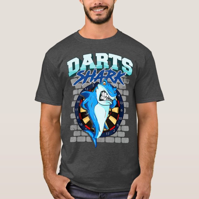 Camiseta Dart Team Player Shark Dartboard Darts Cita (Anverso)