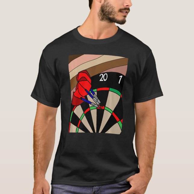 Camiseta Dartboard Dart Player con dardos (Anverso)