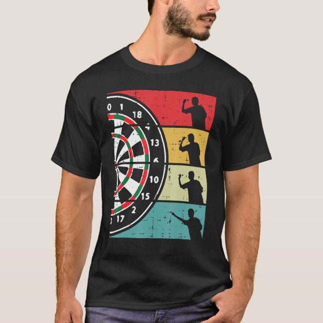 Camiseta Dartboard Darts Player Retro Sport Dart Hombres Mu (Anverso)