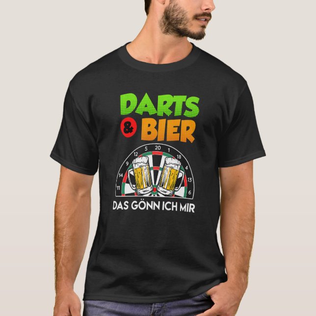 Camiseta Darts & beer Me trato a mí mismo jugador de dardos (Anverso)