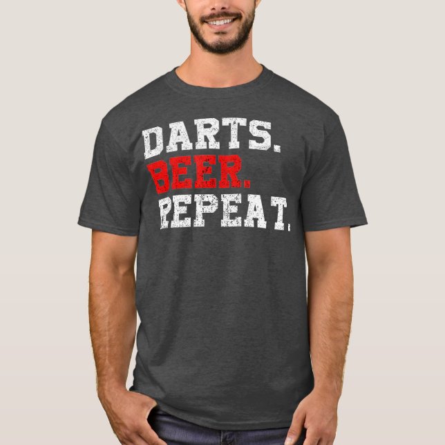 Camiseta Darts Beer Repetir Dart-Player Graciosa Bebida (Anverso)