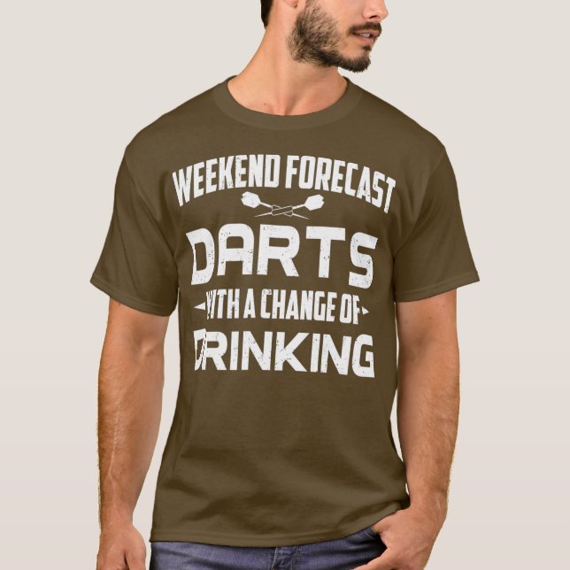 Camiseta Darts Boards Pronóstico De Fin De Semana Dardos Co (Anverso)