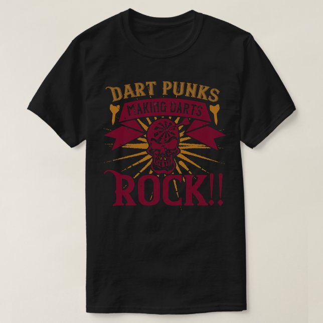 Camiseta Darts Dart Punks que hacen roca a los dardos (Diseño del anverso)