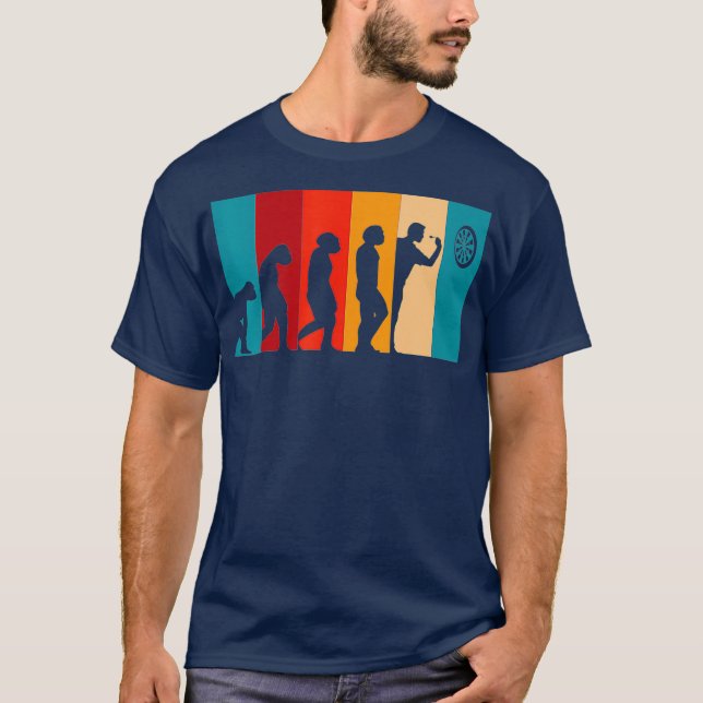 Camiseta Darts Evolution Funny Retro Dart Jugadores Guay (Anverso)