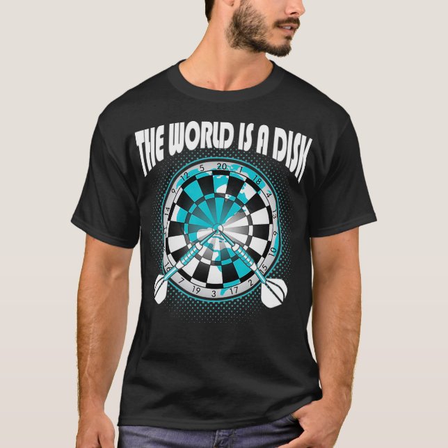 Camiseta Darts Gift El Mundo Es Un Dardo De Disco (Anverso)