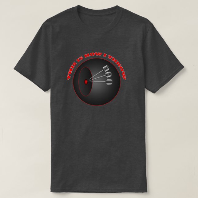 Camiseta Darts How i Throw Mens Basic Charcarbón T shirt (Diseño del anverso)
