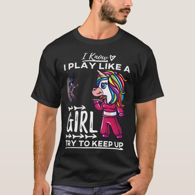 Camiseta Darts Women Arrows Field Team Play Like A Girl Uni (Anverso)