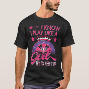 Camiseta Darts Women Chicas de tablero Dart Player Darting