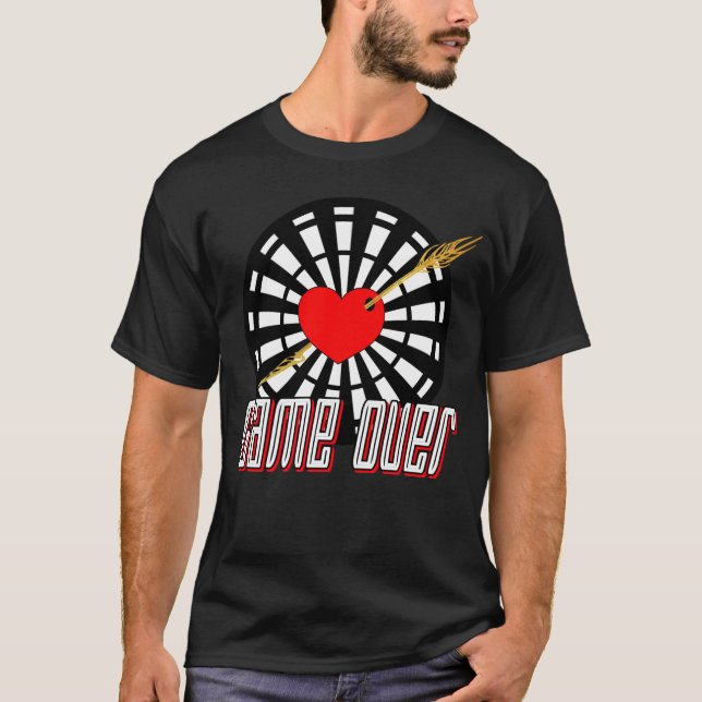 Camiseta Dartscheibe mit Pfeil im Herz Game over (Anverso)