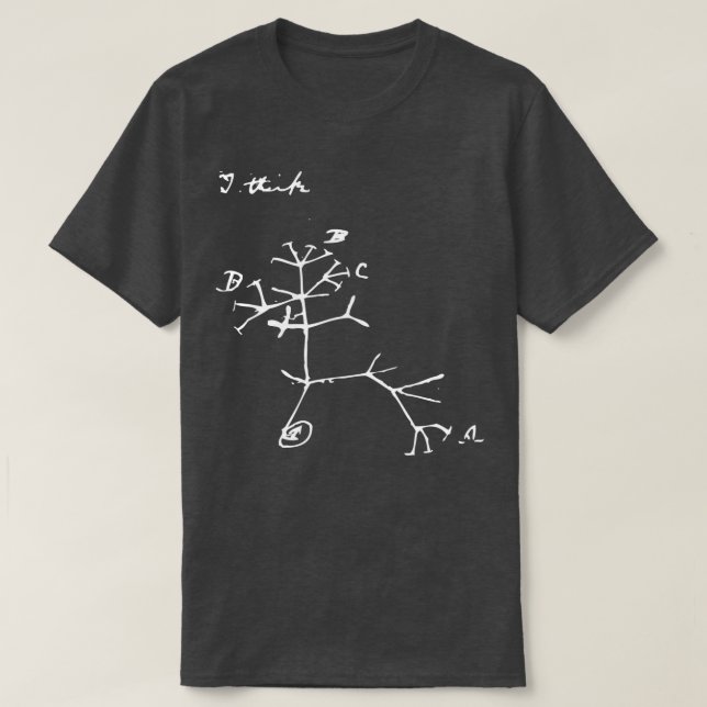 Camiseta Darwin creo que el árbol blanco (Diseño del anverso)