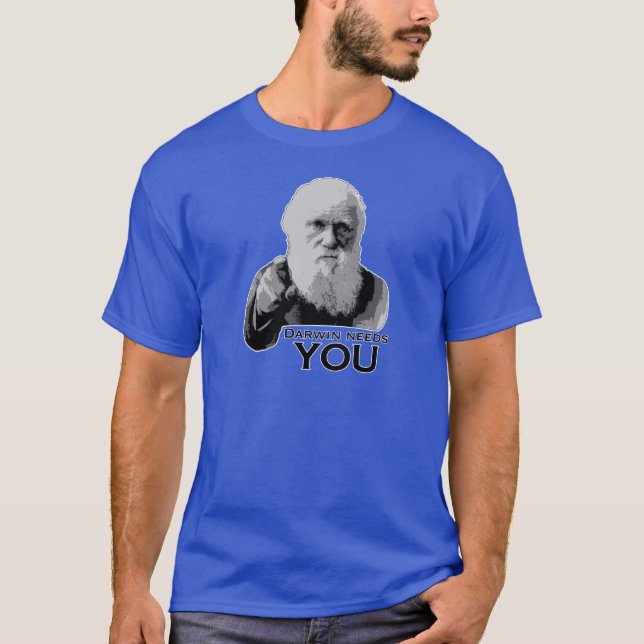 Camiseta Darwin le necesita (los colores oscuros) (Anverso)