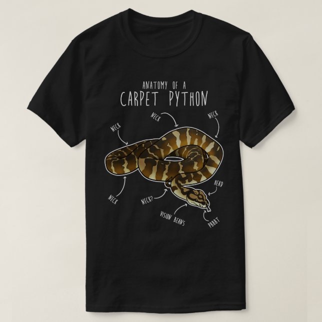 Camiseta Darwin mascota Python Snake Anatomía (Diseño del anverso)