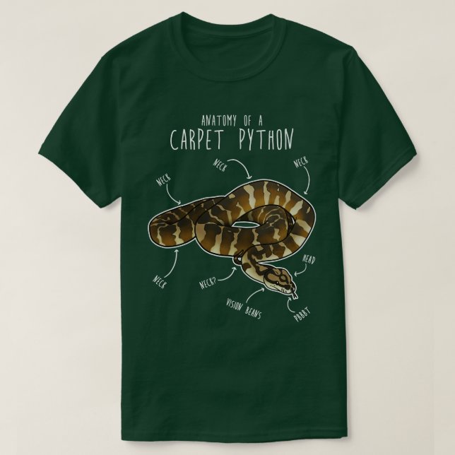 Camiseta Darwin mascota Python Snake Anatomía (Diseño del anverso)