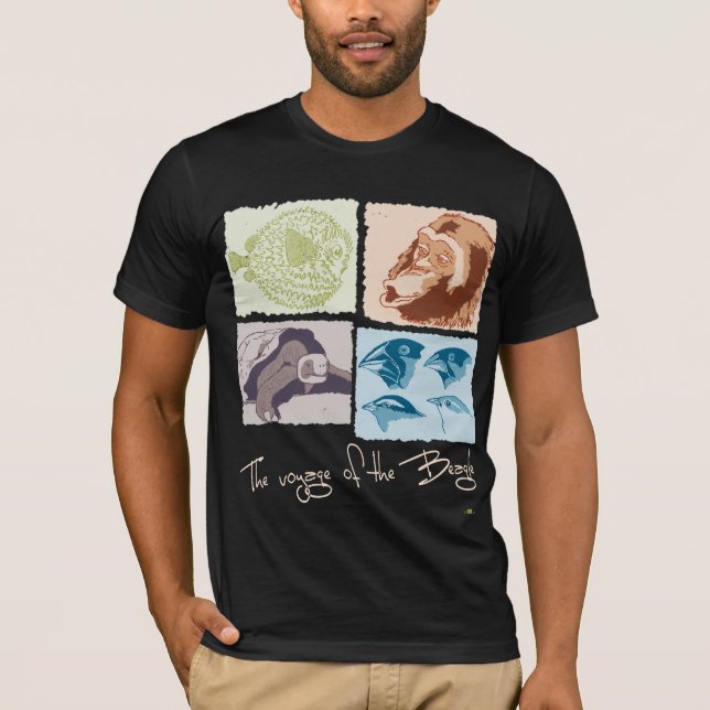 Camiseta Darwin, The Voyage of the Beagle (Anverso)