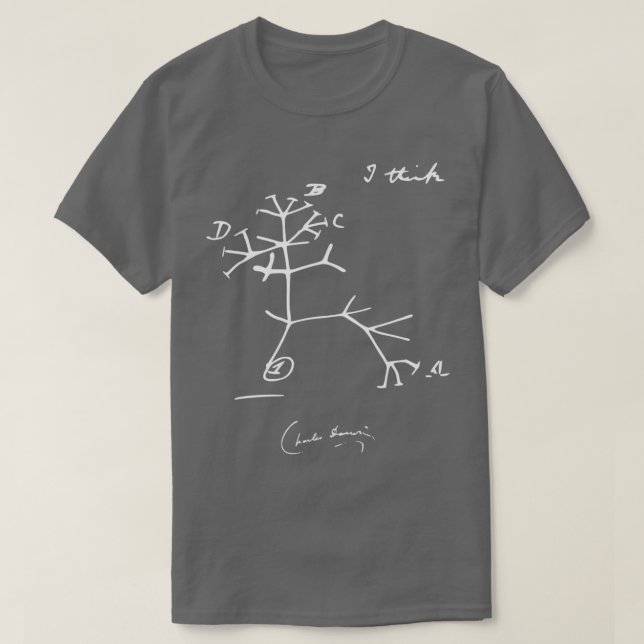 Camiseta Darwin Tree of Life I Think (Diseño del anverso)