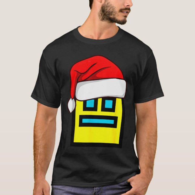 Camiseta Dash Geometry Repeat Christmas Santa Hat Game Vide (Anverso)