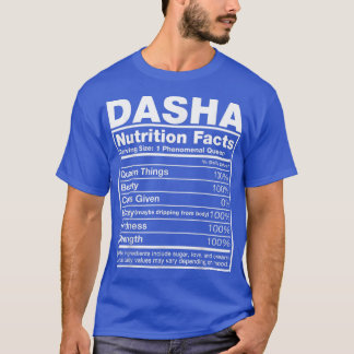 Camiseta Dasha Nutrition FactsDasha Nombre Cumpleaños