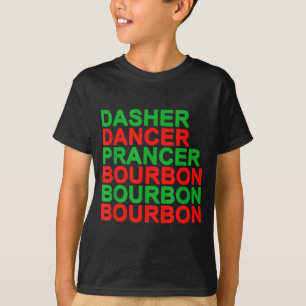 Camiseta Dasher Dancer Prancer & Bourbon Navidad