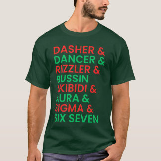 Camiseta Dasher Dancer Prancer Rizzler 67 Niños Divertidos