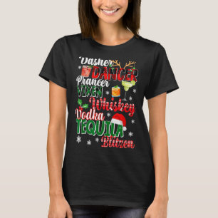 Camiseta Dasher Dancer Prancer Vixen Moscato Vodka Tequila