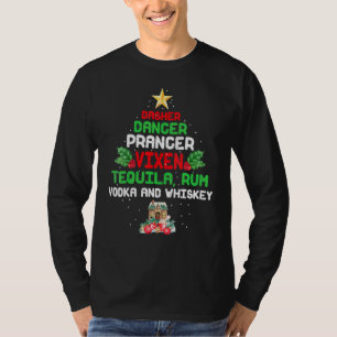 Camiseta Dasher Dancer Prancer Vixen  Tequila Ron Vodka Whi