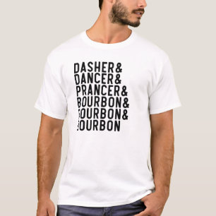 Camiseta Dasher Dancer Prancer y Bourbon Navidades