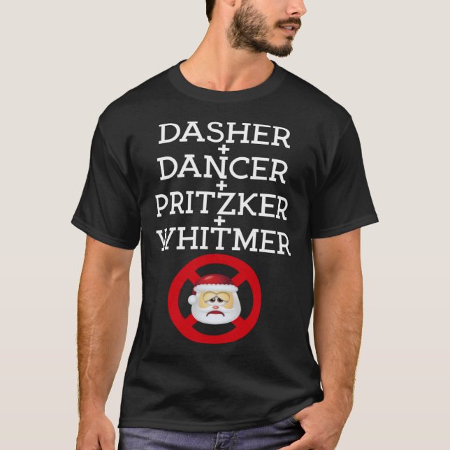 Camiseta Dasher Dancer Pritzker & Whitmer Christmas  Politi (Anverso)